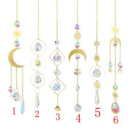 Home Colorful Crystals Hanging Wind chime Pendant Ornament Crystal Balls for Window Garden Christmas Day Party Wedding Decoration