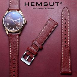 Watch Bands HEMSUT Italy Genuine Cow Leather Band For Man Vintage Soft Wrap Handmade Straps Quick Release 22mm18mm20mm Hele22