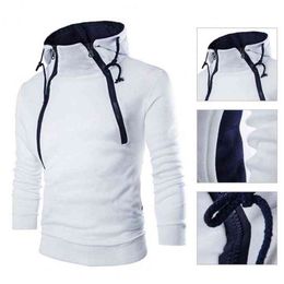 Contrast Colors Hoodies Men Hooded Sweatshirt Drawstring Hoodies Men Pullover Top sudaderas con capucha L220704