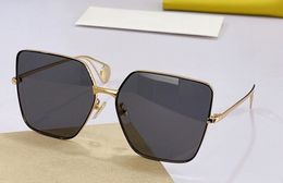 Oversize Square Sunglasses 0436 Gold Grey Lens Women Designer Sun Glasses UV400 Protection Eyewear with Box