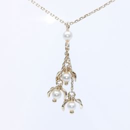 -Neueste 2022 Solid 925 Sterling Silber Gelb und rosariode Gold -Pearl -Halskette Schmuck authentische Süßwasserperle 2 Stile viel