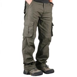 Мужские грузовые брюки повседневные мульти карманы военные тактические брюки мужчины верхняя одежда армии прямые брюки длинные брюки мужская одежда 220330