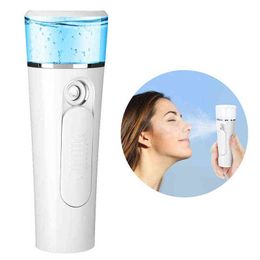 Mini Handheld Moisturizing Sprayer Deep Beauty Steam Face Humidifier Usb Rechargeable Two-in-one Nano 220507