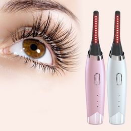 Mini 3D Electric Heated Eyelash Curler USB Rechargeable Portable Constant Temperature Heating Eye Lash Curling Rolling Long-lasting Beauty Makeup Tool Gift ZL0850