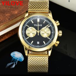 Luxury Men's Classic Business Watch Quartz Waterproof Swimmer Timing Clock Stainless Steel Folding Buckle Wholesale High-End Quality Wristwatch
