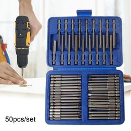 Hand Tools 50pcs Replacement Tool Alloy Steel Home Torx Star Hex Professional Hardware Security Slotted Screwdriver Bit Set Extra LongHand T