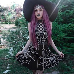 Vestido Swing Vampiro Sangre de Horror Halloween Impreso De Las Mujeres Casaul Disfraz 