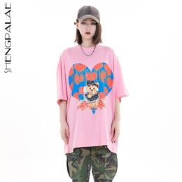 Love Bear Printed Basic Tops Women s Summer Round Neck Large Size Short Sleeve T shirt Female Fashion 5C366 210427