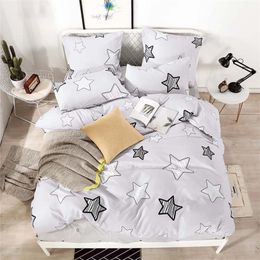 YAXINLAN bedding set Pure cotton Pure Colour A/B double-sided pattern Cartoon Simplicity Bed sheet quilt cover pillowcase 4-7pcs T200110