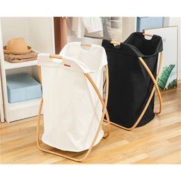 High Grade Nordic Style Foldable Clothes Laundry Basket Simple Design Home Dirty Clothes Storage Toy Storage Organiser LFB755 T200415