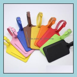 Party Favor Event Supplies Festive Home Garden 8Colors Pu Leather Suitcase Lage Tag Label Ba Dhrac