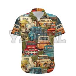 Men's Casual Shirts Summer Vintage Cars Lover Hawaiian Shirt3D All Over Printed Shirt Men's For Women's Harajuku UnisexMen's