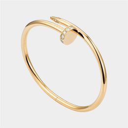 white bangle Canada - Nail Bracelet Designer Bracelets luxury jewelry For women Diamond Bangle Fashion Accessories Titanium steel Alloy Gold-Plated Craf223A