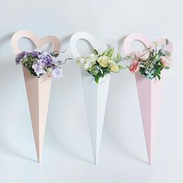 Gift Wrap Paper Flower Bags Rose Florist Wrapping Box Packaging Creative Handle Home DecorationGift