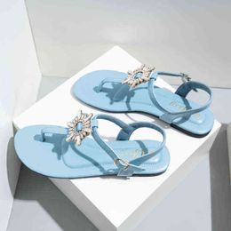 Slippers slides Flip Flops designer New Fashion Sunflower buckle beach Sandals W