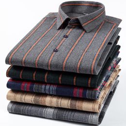 Men's Casual Shirts Flannel Striped Mens For Men Long Sleeve Cotton Shirt Chemise Homme Dress Man Camisas De Hombre Para Male ClothingMen's