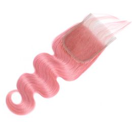 4x4 Transparent Lace Closure Only Human Hair Pre-plucked Brazilian Body Wave Remy Hair