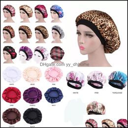 Beanie/Skl Caps Hats Hats Scarves Gloves Fashion Accessories 24Colors Muslim Wide Stretch Silk Satin Breathable Bandana Night Slee Turban