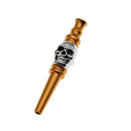 77MM Hookah Mouthpieces Smoking Accessories Skeleton Head Cigarette Holder Aluminum Cone Shisha Nozzle Apply To Any Narguile Hose