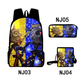 Designer Bags Large Capacity Oxford 3D Schoolbag Animation Cartoon Printed Backpack Sundrop Fnaf Backpacks Computer Bags Travel Pack Custom Pattern Bag