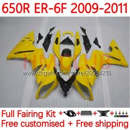 Fairings Kit For KAWASAKI NINJA 650R ER 6 F 650 650 R Body ER6 F ER6F 09 10 11 Bodywork 17No.13 ER-6 F ER 6F 650-R 09-11 Cowling ER-6F 2009 2010 2011 OEM Fairing light yellow