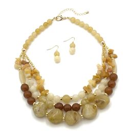 Chains Luxury Jewelry Multy Layer Necklace Boho Style Handmade Natural Stone Beads Statement Knotted Bohemia SetChains
