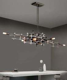 Nordic Light Lamp Luxury Restaurante Chandelier Personality Geometric Bar Pendant Light Stainless Steel Kitchen Lsland Hanging