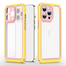 For Iphone 14 Pro Max Cases Hybrid Clear TPU Bumper Hard PC Back Cover Case with Camera Protective
