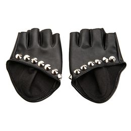 Female Gloves Fashion Women PU Leather Motorcycle Bike Car Fingerless Performances for Fitness 220624