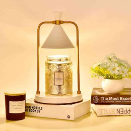 Candle Warmer Electric Wax Melt Lamp Candle Melting Waxing Burner Aromatherapy Light Sleeping Dimming Table Lamp For Bedroom H220423