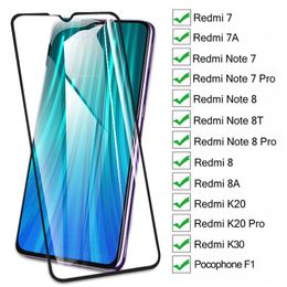 15D Screen Protective Glass On The Redmi 8 8A 7 7A K20 K30 For Xiaomi Pocophone F1 Note 8 8T 7 Pro Tempered Glas Film Case