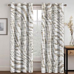 Curtain & Drapes High-Grade 3D Blackout Modern Luxury Curtains For Living Room Black Silk Printing Window ScreensCurtain