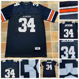 CeoC202 Mens 1985 34 Bo Jackson NCAA College Football Jersey Double Stitched Name IN STOCK Fast Shipping