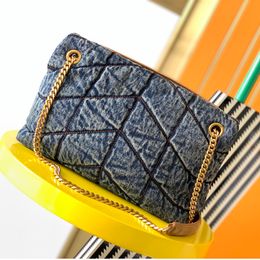 2022 Top Quality Denim Blue Women Shoulder Crossbody Bag Designer Luxury Handbags Classic Envelope Messenger Bag Lambskin Lady Flap Purses Wallet