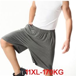 plus size big 9XL 10XL 11XL men Shorts Modal cotton summer soft Comfortable navy blue Elastic waist loose shorts thin Breathable 220318