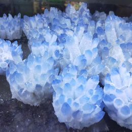 Decorative Objects & Figurines 300-1000g Crystal Cluster Natural Blue Quartz Specimen Vug Garden GemStone Laboratory Mineral Ore Druse Heali