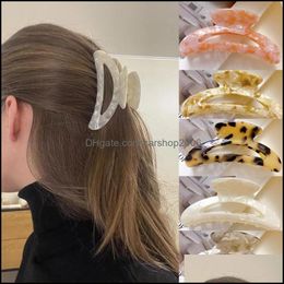 Hair Clips Barrettes Jewelry Moon Shape Clip Women Girl Geometric Clamp Grab Jaw Claw Grip Korean Hairpin Acrylic Simple Accessories Drop