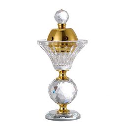 Fragrance Lamps Arabian Crystal Incense Burner Essential Oil Lamp Bakhoor Metal Eid Traditional Mabkhara Home DecorationFragrance