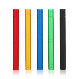 Mini Colorful Metal Aluminium Alloy Pipes Dry Herb Tobacco Handpipe Cigarette Filter Holder Dugout Catcher Taster Bat Tip Smoking Tube One Hitter Mouthpiece DHL