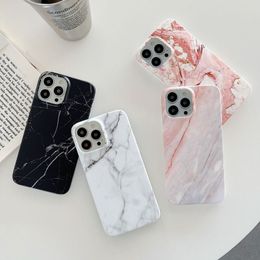 Marble striation Phone Cases For iPhone 14Pro 13 12 Fall prevention shells