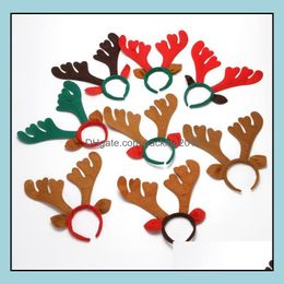 Christmas Decorations Festive Party Supplies Home Garden Antler Hair Bands Red Non Woven Headband Dhsnm