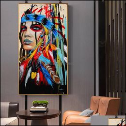 Girl Huge Oil Painting On Canvas Home Decor Handpainted/Hd-Print Wall Art Pictures Customization Is Acceptable 21051305 Drop Delivery 2021 P