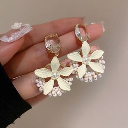 Delicate Jewellery Flower Earrings Pretty Design High Quality AAA Zircon Seed Beads Dangle Earrings For Girl