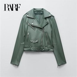 Spring fall Women's faux leather Jacket Women's biker jacket Women's casual jacket top 220815