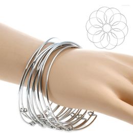 wrist wraps UK - Bangle Pcs Women's Silvery Adjustable Expandable Wire Wrapped Wrist BraceletBangle Kent22