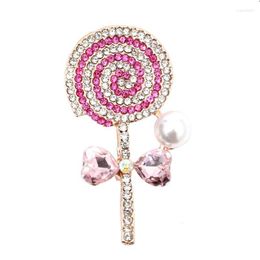 Pins Brooches Rhinestone Lollipop For Women Cute Food Small Brooch Pin Kids Backpack Badges Fashion Jewelry Gift Seau22
