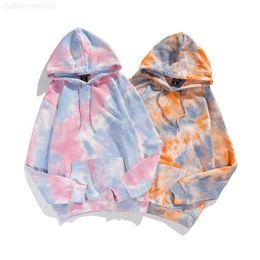 2021 Autumn Hooded sweatshirts Men thick 300g fabric Tie dye Fashion Hip hop cotton hoodies Men quality jogger texture pullovers G220729