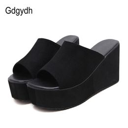 Gdgydh Summer Slip On Women Wedges Sandals Platform High Heels Fashion Open Toe Ladies Casual Shoes Comfortable Promotion Sale 220406