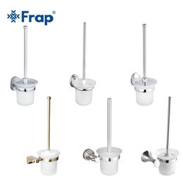 FRAP Aluminium Toilet brush holders mounted Brush Holder With glass Cup Household Products Zinc alloy base Bath Accessory Y200407