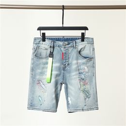 Jeans Shorts Top Quality Distressed Ripped Biker Pants Slim Fit Motorcycle Denim Pant